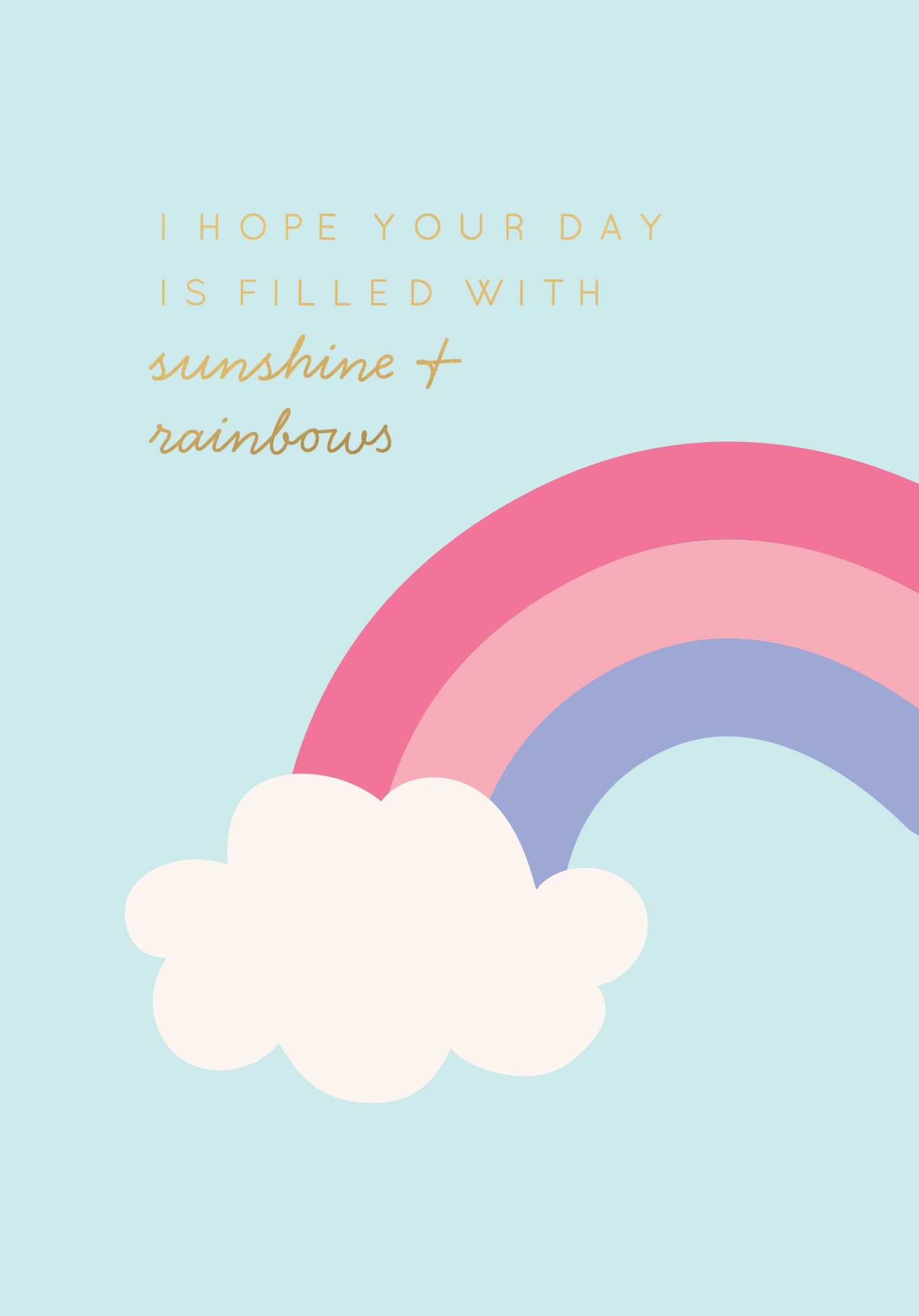 Greeting Card Good Vibes - Sunshine & Rainbows